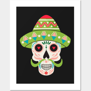 Dia de los muertes skull. Mexican Day of the Dead. Posters and Art